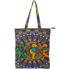 Dead Dancing Bears Grateful Dead Pattern Double Zip Up Tote Bag by Grandong