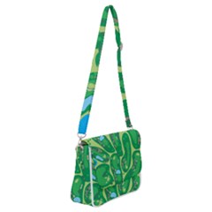 Golf Course Par Golf Course Green Shoulder Bag With Back Zipper by Cowasu