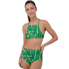 Golf Course Par Golf Course Green Halter Tankini Set by Cowasu