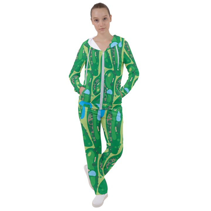 Golf Course Par Golf Course Green Women s Tracksuit