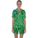 Golf Course Par Golf Course Green Satin Short Sleeve Pajamas Set View1