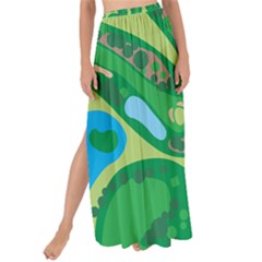 Golf Course Par Golf Course Green Maxi Chiffon Tie-up Sarong by Cowasu