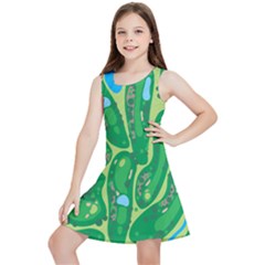 Golf Course Par Golf Course Green Kids  Lightweight Sleeveless Dress by Cowasu