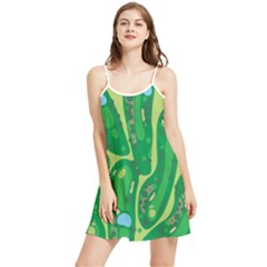 Golf Course Par Golf Course Green Summer Frill Dress by Cowasu