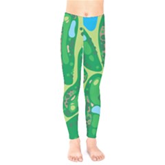 Golf Course Par Golf Course Green Kids  Classic Winter Leggings by Cowasu