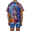 Beauty Stained Glass Castle Building Kids  Short Sleeve Swimwear View2