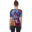 Beauty Stained Glass Castle Building Shoulder Cut Out Short Sleeve Top View2