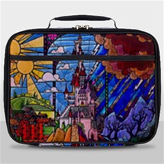 Beauty Stained Glass Castle Building Full Print Lunch Bag by Cowasu