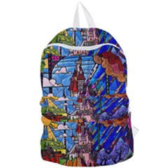 Beauty Stained Glass Castle Building Foldable Lightweight Backpack by Cowasu