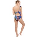 Beauty Stained Glass Castle Building Frilly One Shoulder Swimsuit View2