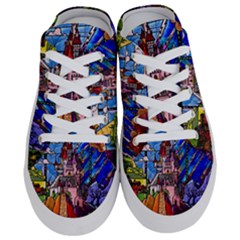 Beauty Stained Glass Castle Building Half Slippers by Cowasu