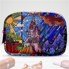 Beauty Stained Glass Castle Building Make Up Pouch (small) by Cowasu