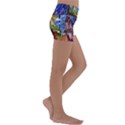 Beauty Stained Glass Castle Building Kids  Lightweight Velour Yoga Shorts View3