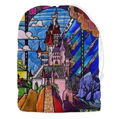 Beauty Stained Glass Castle Building Drawstring Pouch (3xl) by Cowasu