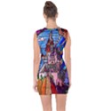 Beauty Stained Glass Castle Building Lace Up Front Bodycon Dress View2