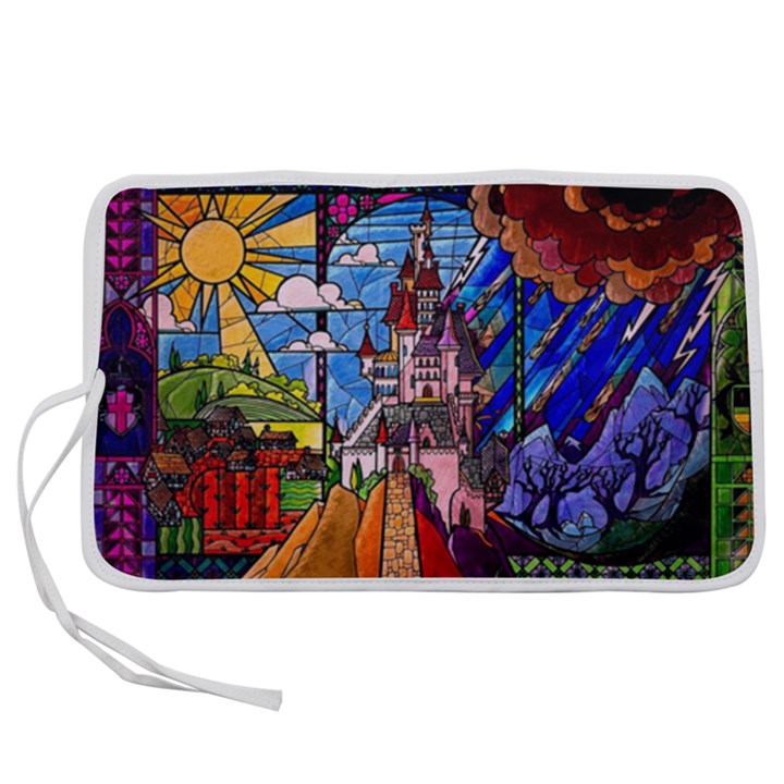 Beauty Stained Glass Castle Building Pen Storage Case (L)