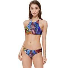 Beauty Stained Glass Castle Building Banded Triangle Bikini Set by Cowasu