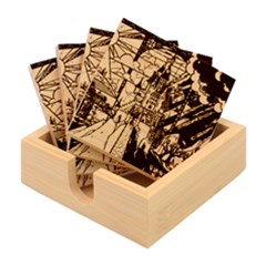 Beauty Stained Glass Castle Building Bamboo Coaster Set by Cowasu