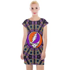 Gratefuldead Grateful Dead Pattern Cap Sleeve Bodycon Dress by Cowasu