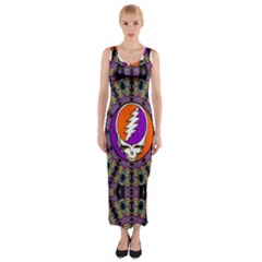 Gratefuldead Grateful Dead Pattern Fitted Maxi Dress by Cowasu