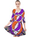 Gratefuldead Grateful Dead Pattern Quarter Sleeve Front Wrap Dress View1