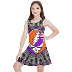 Gratefuldead Grateful Dead Pattern Kids  Lightweight Sleeveless Dress by Cowasu