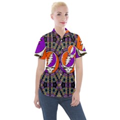 Gratefuldead Grateful Dead Pattern Women s Short Sleeve Pocket Shirt