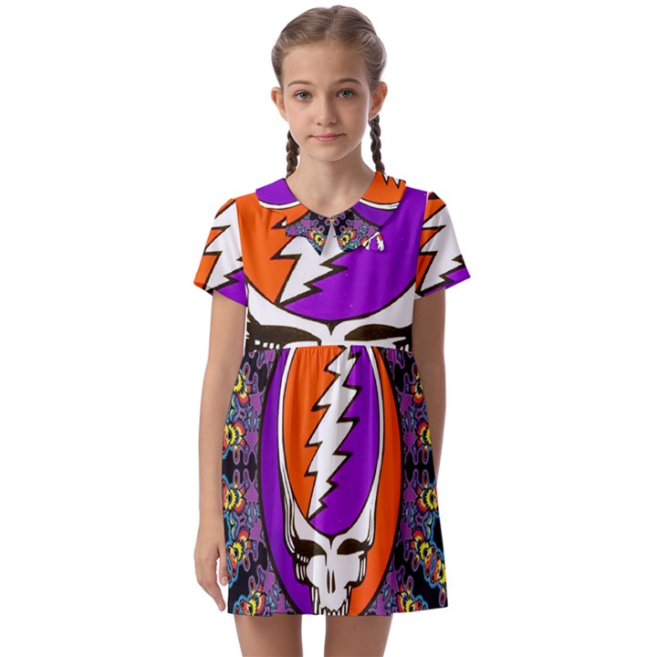 Gratefuldead Grateful Dead Pattern Kids  Asymmetric Collar Dress