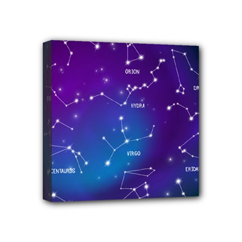 Realistic Night Sky With Constellations Mini Canvas 4  X 4  (stretched) by Cowasu