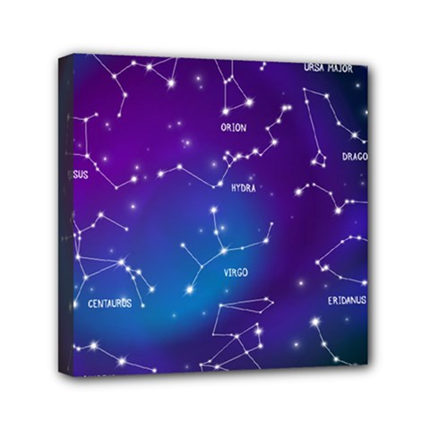 Realistic Night Sky With Constellations Mini Canvas 6  X 6  (stretched) by Cowasu