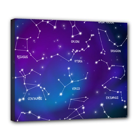 Realistic Night Sky With Constellations Deluxe Canvas 24  X 20  (stretched) by Cowasu