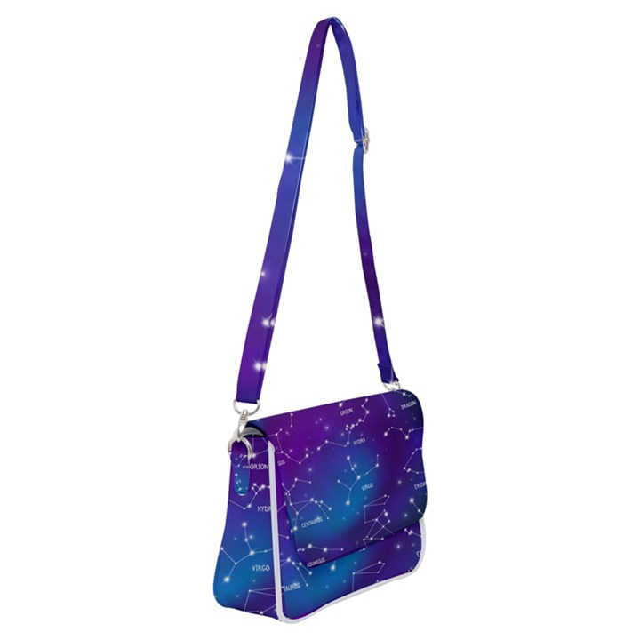 Realistic Night Sky With Constellations Shoulder Bag with Back Zipper