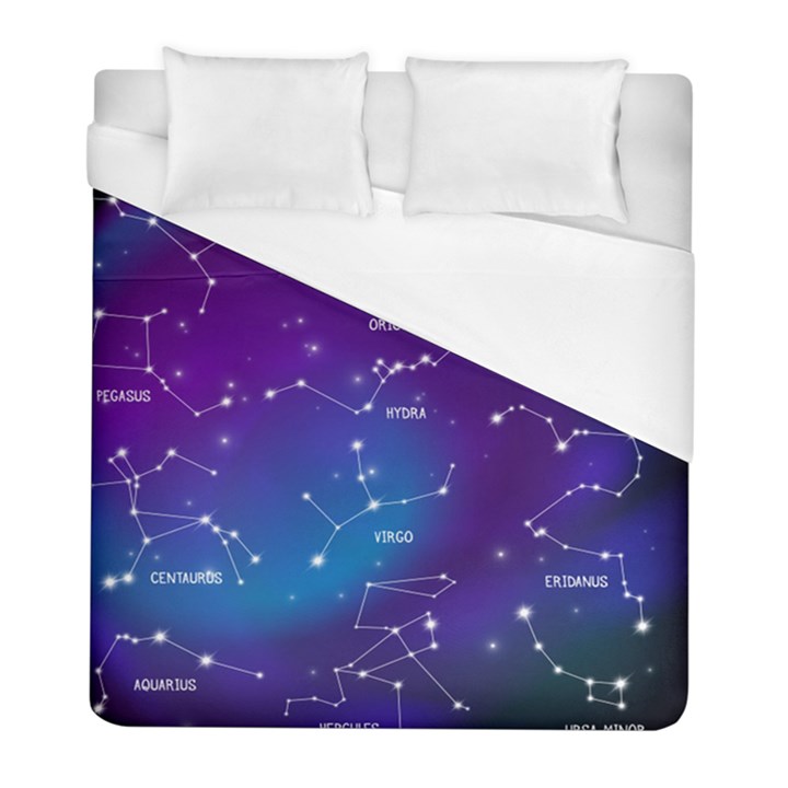 Realistic Night Sky With Constellations Duvet Cover (Full/ Double Size)