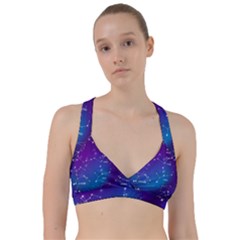 Realistic Night Sky With Constellations Sweetheart Sports Bra by Cowasu