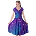 Realistic Night Sky With Constellations Cap Sleeve Wrap Front Dress View1