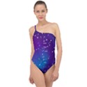 Realistic Night Sky With Constellations Classic One Shoulder Swimsuit View1