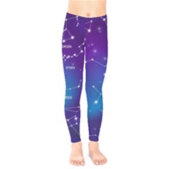 Realistic Night Sky With Constellations Kids  Classic Winter Leggings by Cowasu