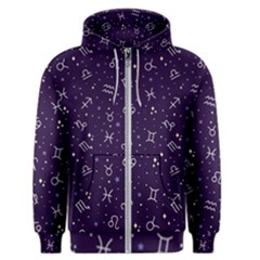 Vector Seamless Dark Zodiac Sign Star Symbol Pattern Men s Zipper Hoodie by Bedest