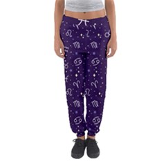 Vector Seamless Dark Zodiac Sign Star Symbol Pattern Women s Jogger Sweatpants