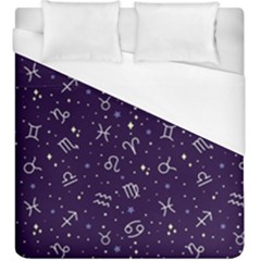 Vector Seamless Dark Zodiac Sign Star Symbol Pattern Duvet Cover (king Size)