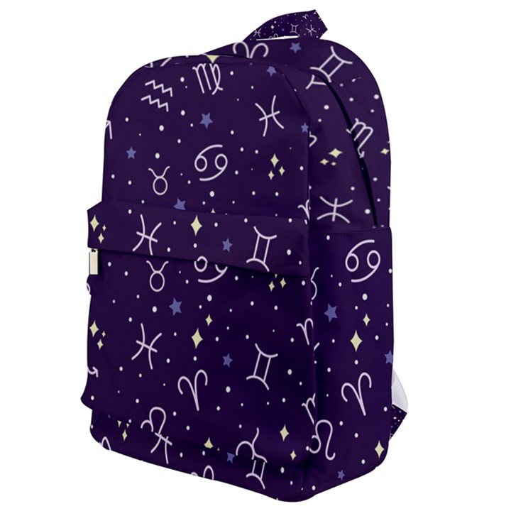 Vector Seamless Dark Zodiac Sign Star Symbol Pattern Classic Backpack