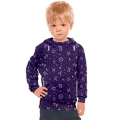 Vector Seamless Dark Zodiac Sign Star Symbol Pattern Kids  Hooded Pullover