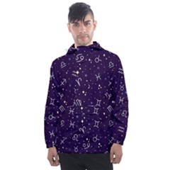 Vector Seamless Dark Zodiac Sign Star Symbol Pattern Men s Front Pocket Pullover Windbreaker by Bedest