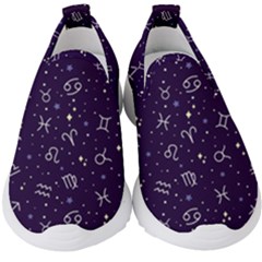 Vector Seamless Dark Zodiac Sign Star Symbol Pattern Kids  Slip On Sneakers by Bedest