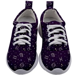 Vector Seamless Dark Zodiac Sign Star Symbol Pattern Kids Athletic Shoes by Bedest