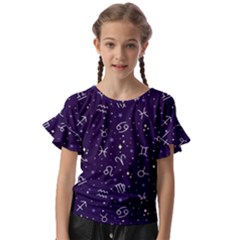 Vector Seamless Dark Zodiac Sign Star Symbol Pattern Kids  Cut Out Flutter Sleeves by Bedest