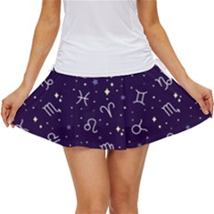 Vector Seamless Dark Zodiac Sign Star Symbol Pattern Women s Skort by Bedest