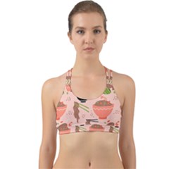 Japanese Street Food Soba Noodle In Bowl Pattern Back Web Sports Bra by Bedest