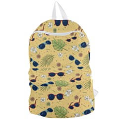 Seamless Pattern Of Sunglasses Tropical Leaves And Flower Foldable Lightweight Backpack