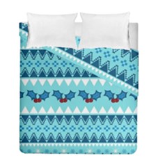 Blue Christmas Vintage Ethnic Seamless Pattern Duvet Cover Double Side (full/ Double Size) by Bedest